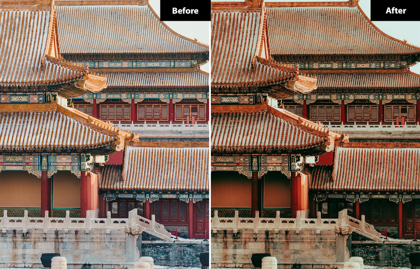 6 个橙色外观照片后期调色 Lightroom 和 Photoshop 预设 6 Orange Look Lightroom and Photoshop Presets