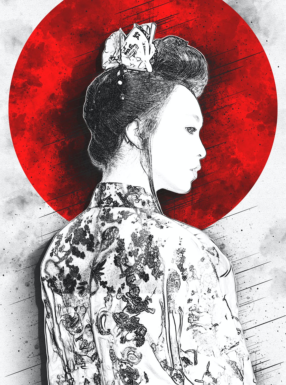 日本水墨艺术 Photoshop 动作 Inka &#8211; Japanese Ink Art | Photoshop Action