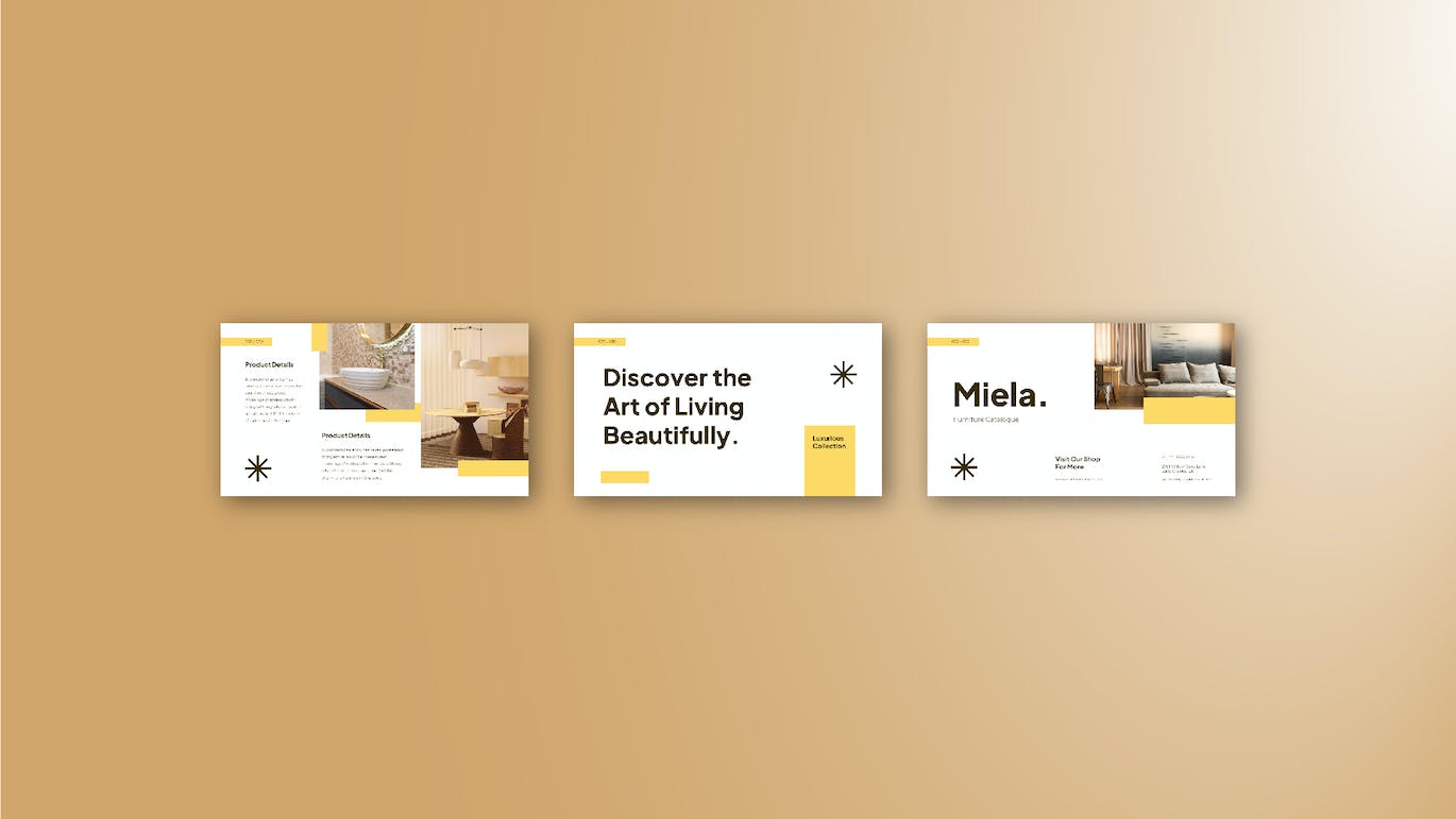 Miela 家具目录 PowerPoint 模板 003 Miela Furniture Catalogue PowerPoint 003