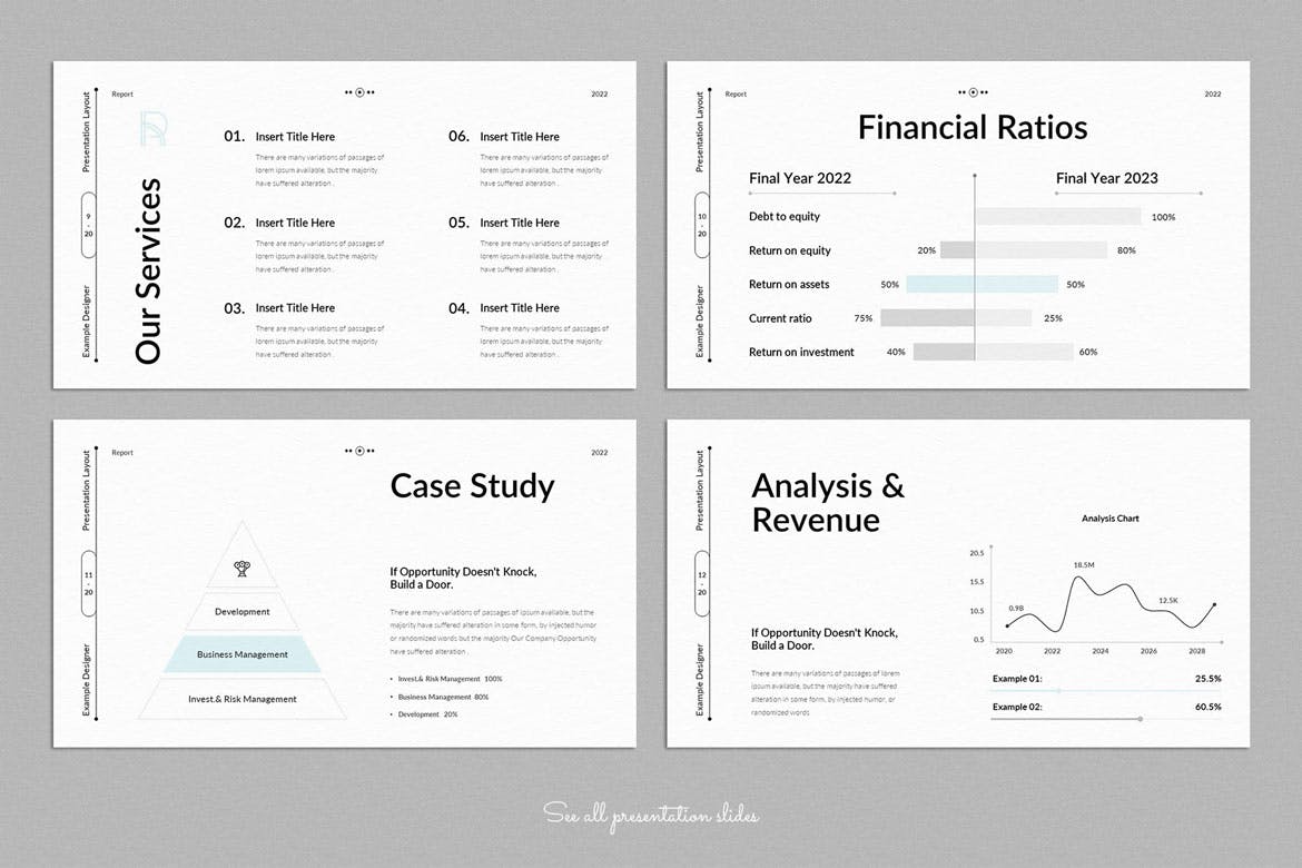 现代设计风格年度报告主题演讲Keynote模板 Modern Annual Report Keynote Presentation Template