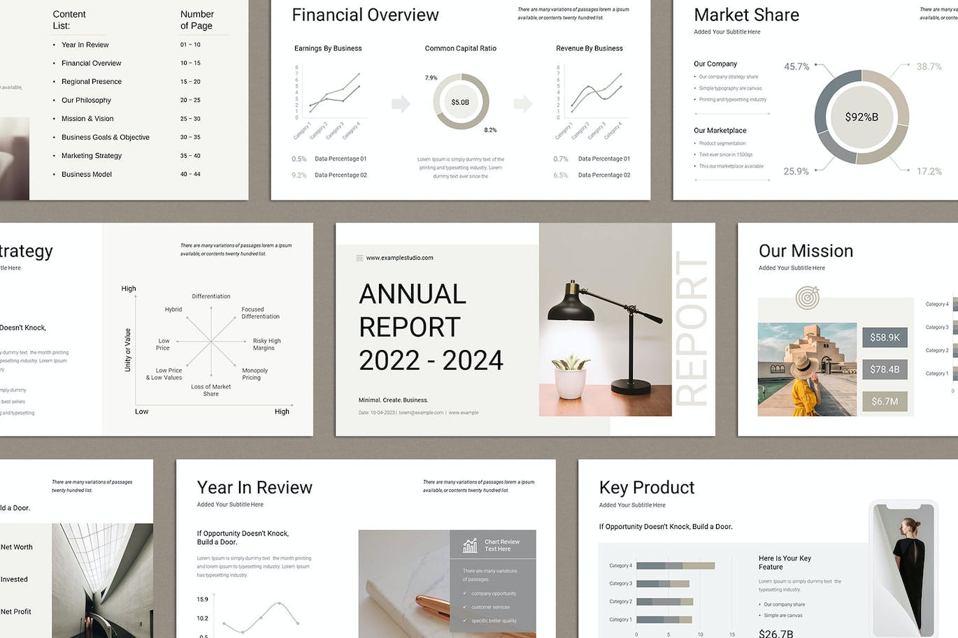 年度报告 PowerPoint 演示模板 Annual Report PowerPoint Presentation Template