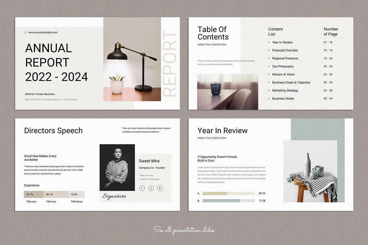 年度报告 PowerPoint 演示模板 Annual Report PowerPoint Presentation Template