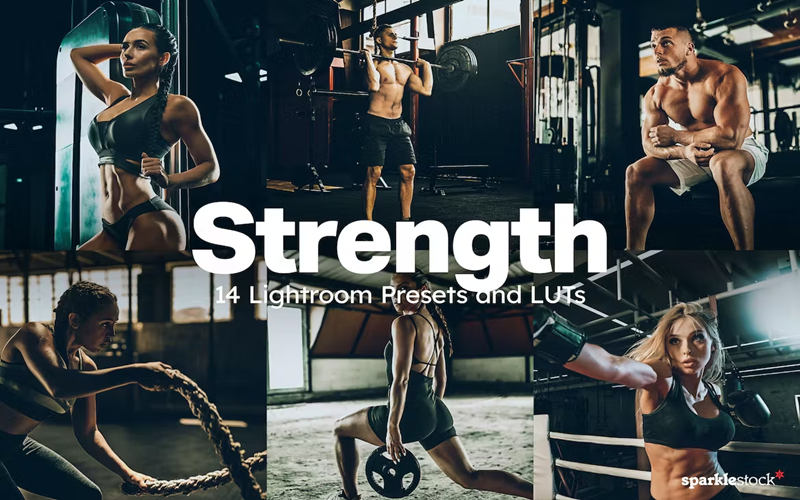 运动健身Lightroom预设和视频调色Luts预设 14 Strength_