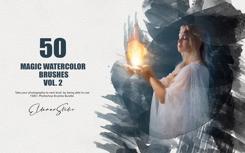 50款魔法水彩PS笔刷 50 Magic Watercolor Brushes &#8211; Vol. 2_