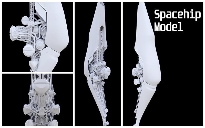 高细节太空飞船3D模型 High Detailed Spaceship Model_