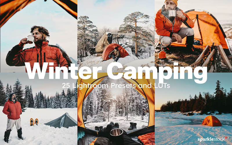 冬季野营Lightroom预设和视频调色Luts预设 25 Winter Camping_