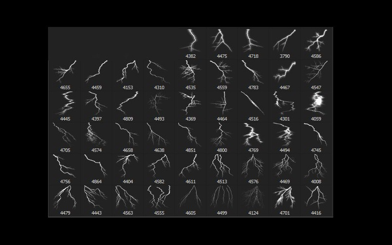 PS笔刷雷击闪电雷电能量电磁特效果摄影图片合成后期设计插画素材_