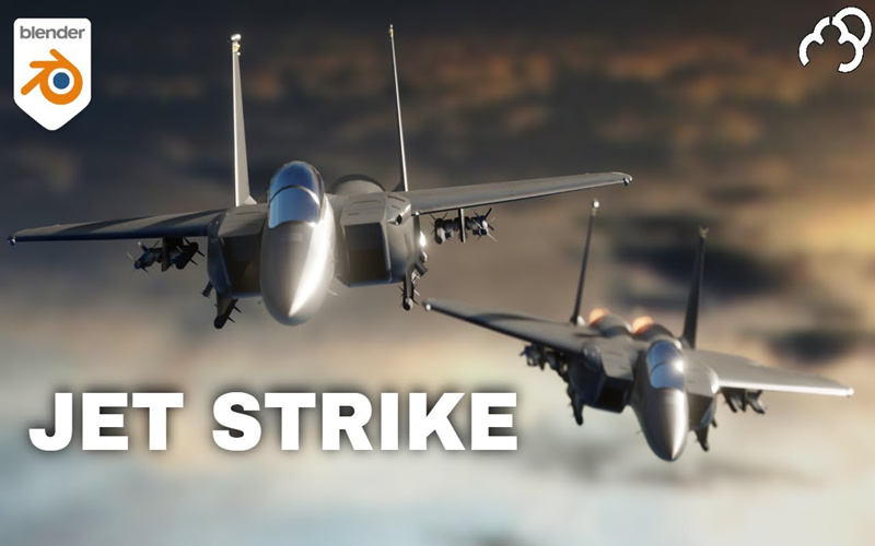 【Blender插件】Aviation Jet Strike Addon V1.0 喷气式飞机模型生成工具_