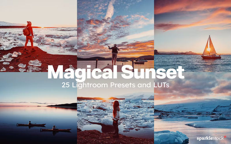 神奇日落Lightroom预设和视频调色Luts预设 25 Magical Sunset_