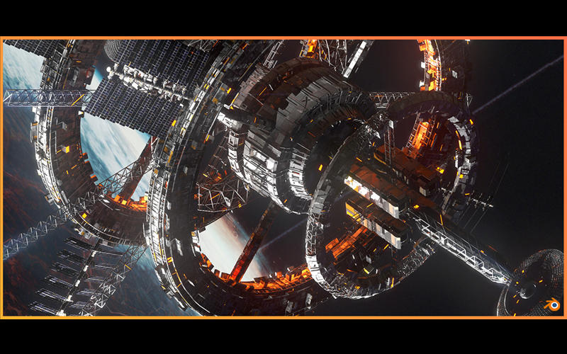 【Blender插件】Procedural Sci Fi Space Station Generator 程序化科幻空间站生成器_