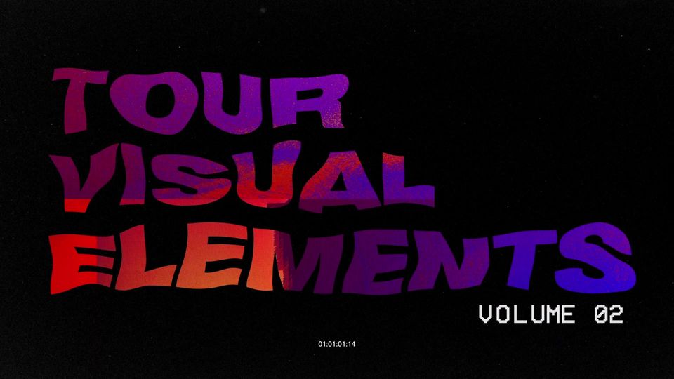 🔥EZCO &#8211; Tour Visuals Elements VOL.2  50多个循环元素 4K复古独特故障纹理、声波、渐变、投影动画、视频过渡