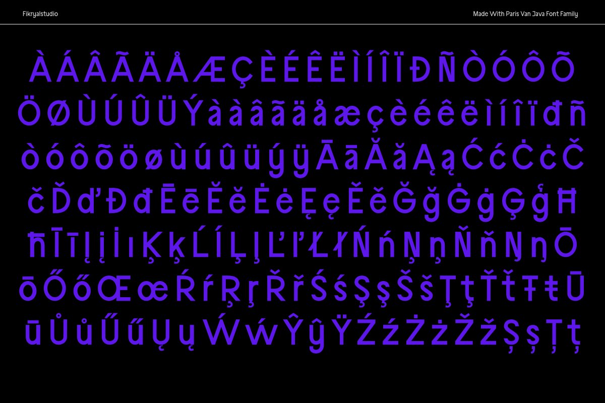 Paris Van Java - Sans Serif 6种字体样式无衬线字体 -