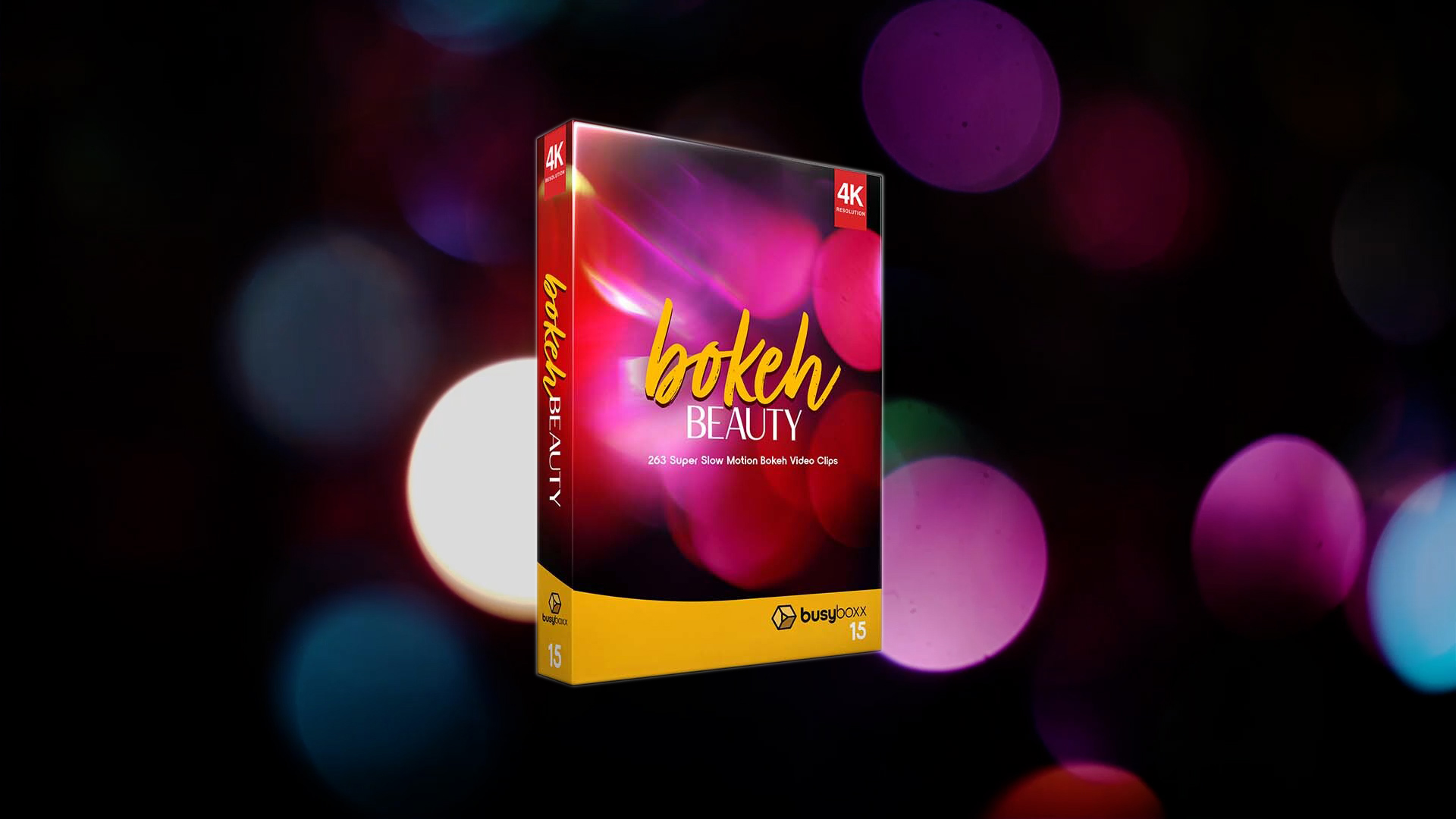 BusyBoxx – V15 Bokeh Beauty 263个 4K 超慢镜头闪闪发光大光圈散景视频叠加 -