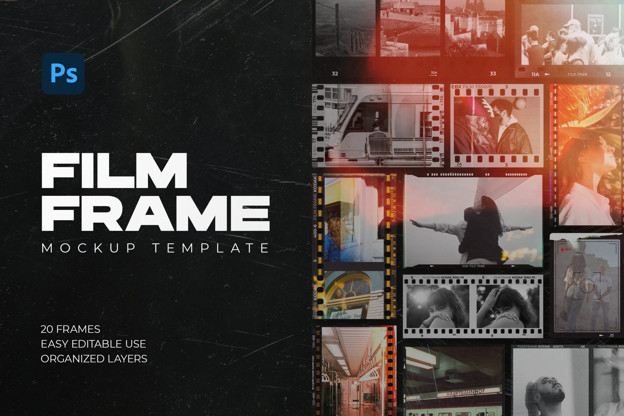 Film Frame Creator Vol.1 20张PNG、PSD相框宝丽来胶片帧摄影后期胶片边框 -