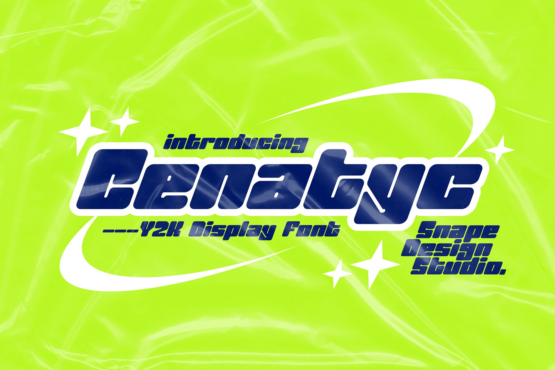 Cenatyc - Y2K Font 未来派海报游戏书籍封面流行设计字体 -