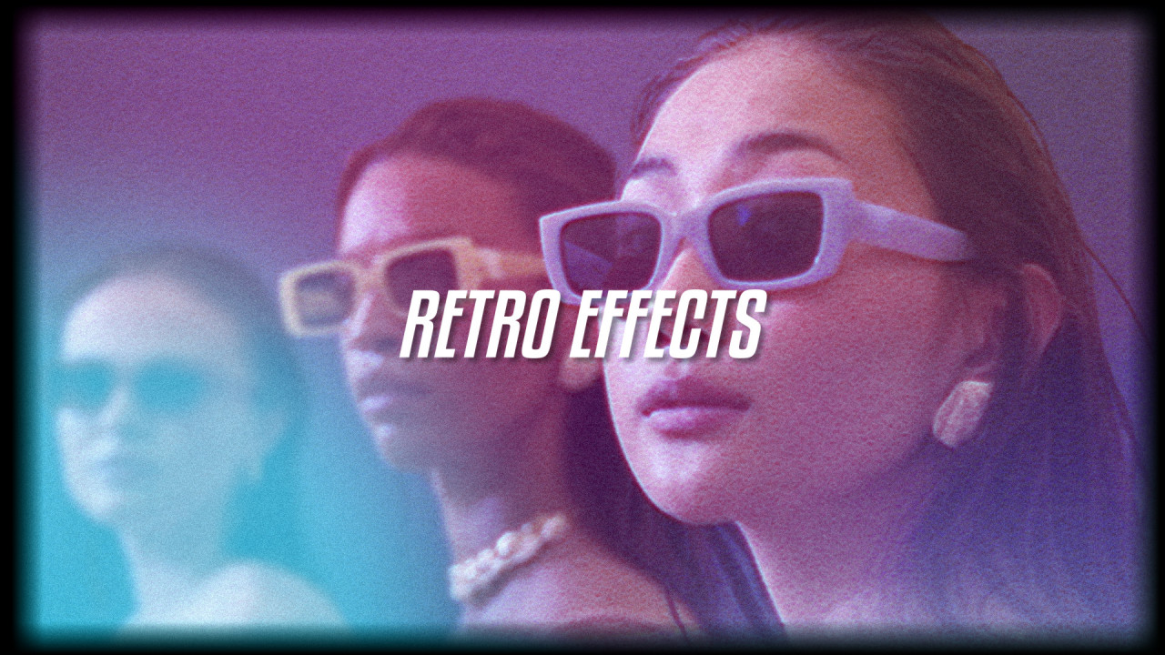 Retro Effects 15种复古独特内置FX和颜色控制 4K复古卡带屏闪视频效果 -