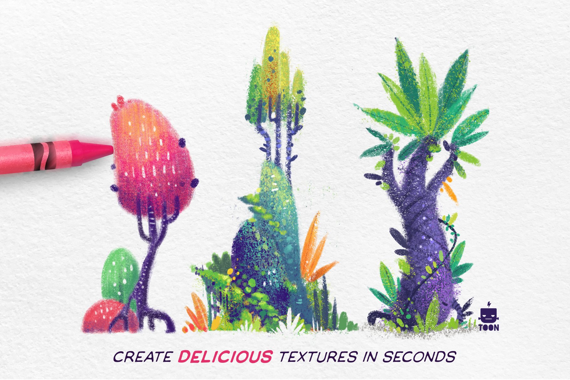 Crayon - Procreate Brush Pack Procreate 复古卡通儿童插画笔刷包 -