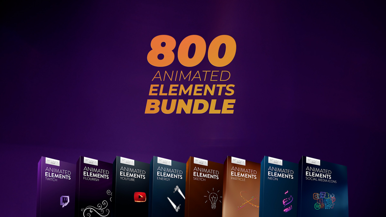 Animated Elements Bundle 6K & 4K 超过800个动画元素捆绑包 -