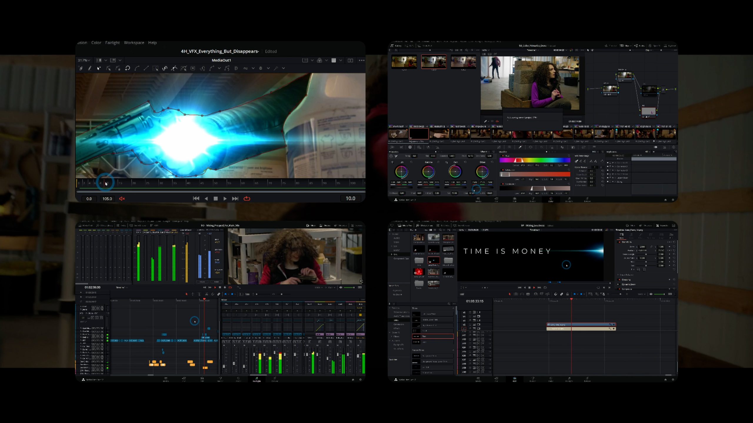 Davinci Resolve 17 End to End 剪辑、色彩校正、动态图形、音频混合 达芬奇大师课程 -