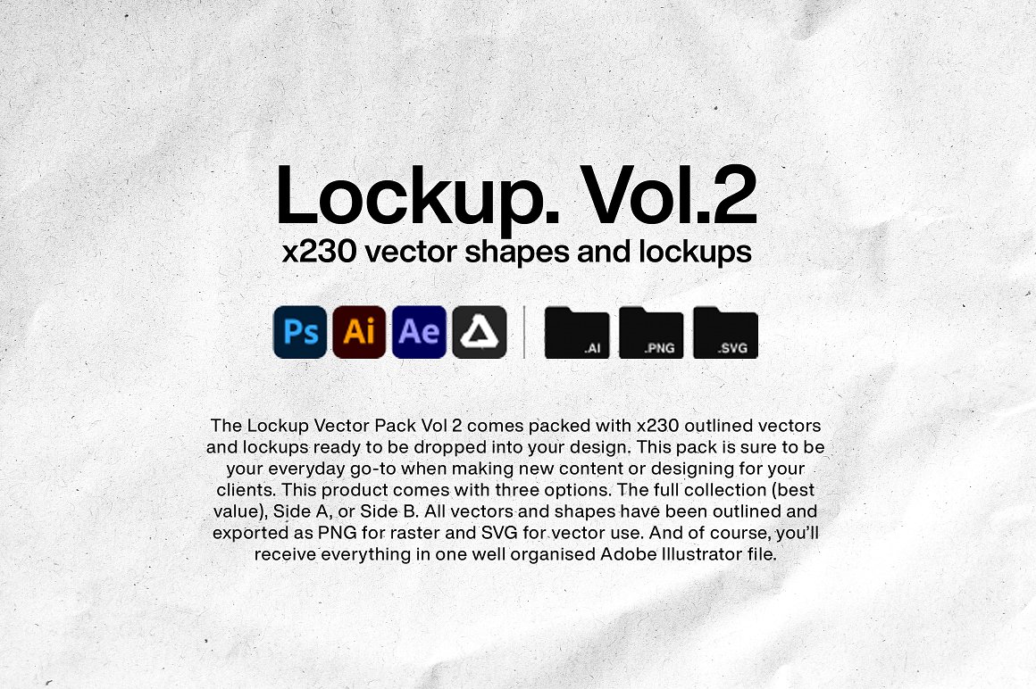 Lockup Vector pack vol2 ×230矢量形状海报图形 AI PNG SVG文件 -