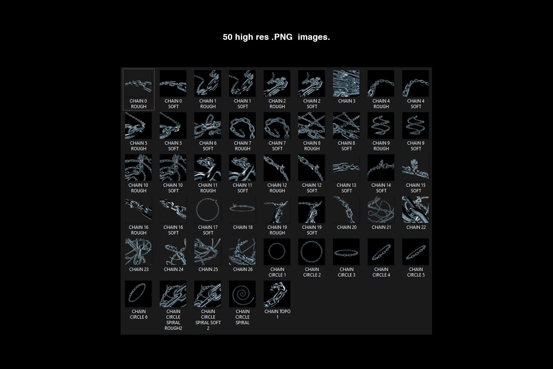 50个高质量的链条图像金属前卫感链条包 PNG -