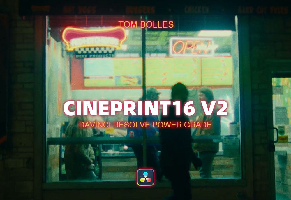 Tom Bolles 复古电影胶片光晕纹理灰尘质感调色节点预设 Cineprint16 Powergrade V2（6007） -