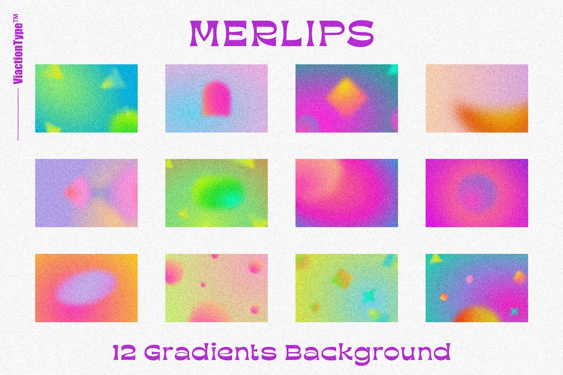 MERLIPS 清新明亮的色彩形状渐变背景 -