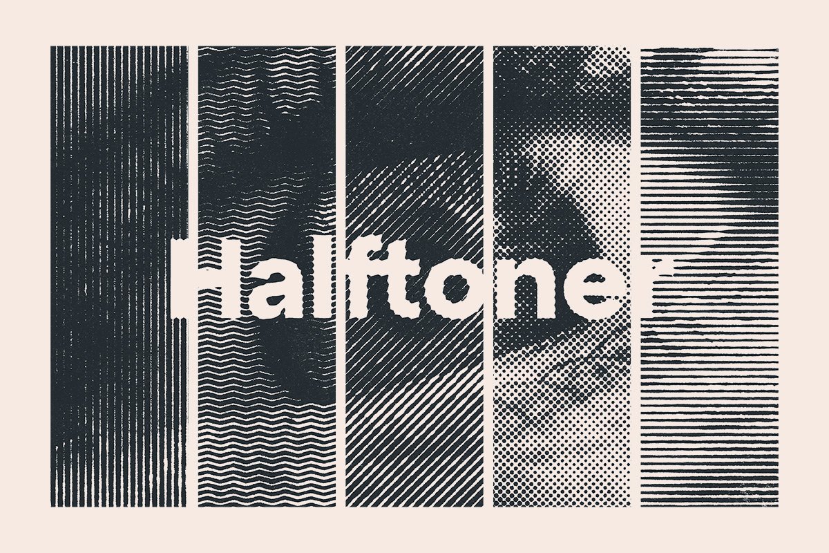 5 Retro Halftone Effects 5种半色调复古半色调效果 -