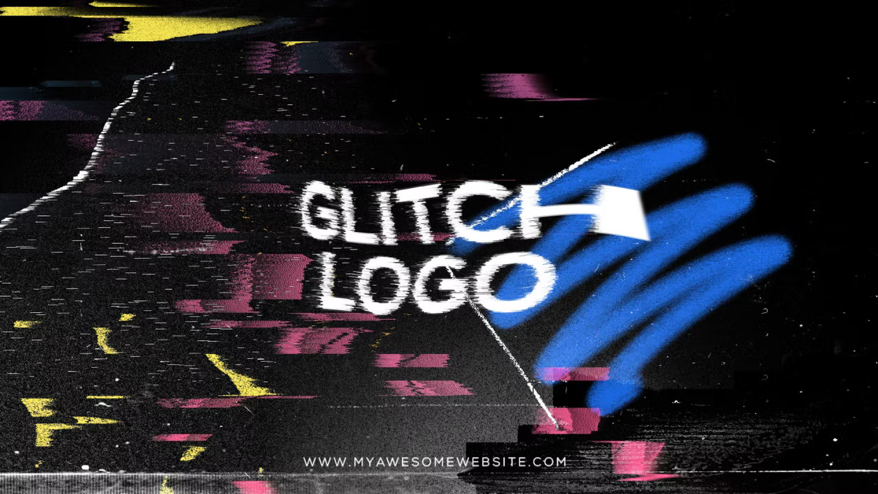 Glitch Distortion Logo Intro 故障失真标志LOGOAE模板 PR模板 -