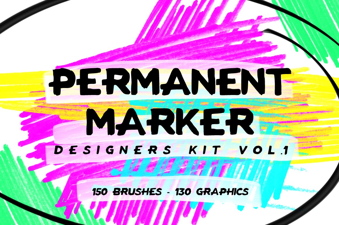 Permanent Marker 150个Photoshop画笔和130个图形海量集合 -