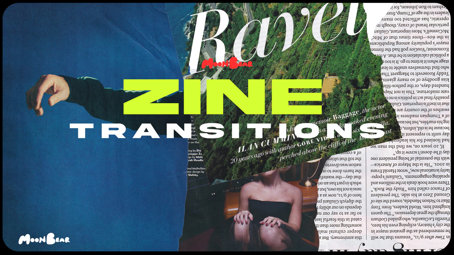 ZINE TRANSITIONS 镜头切换的新方法 视频杂志过渡MOV叠加 Moonbear - ZINE TRANSITIONS -