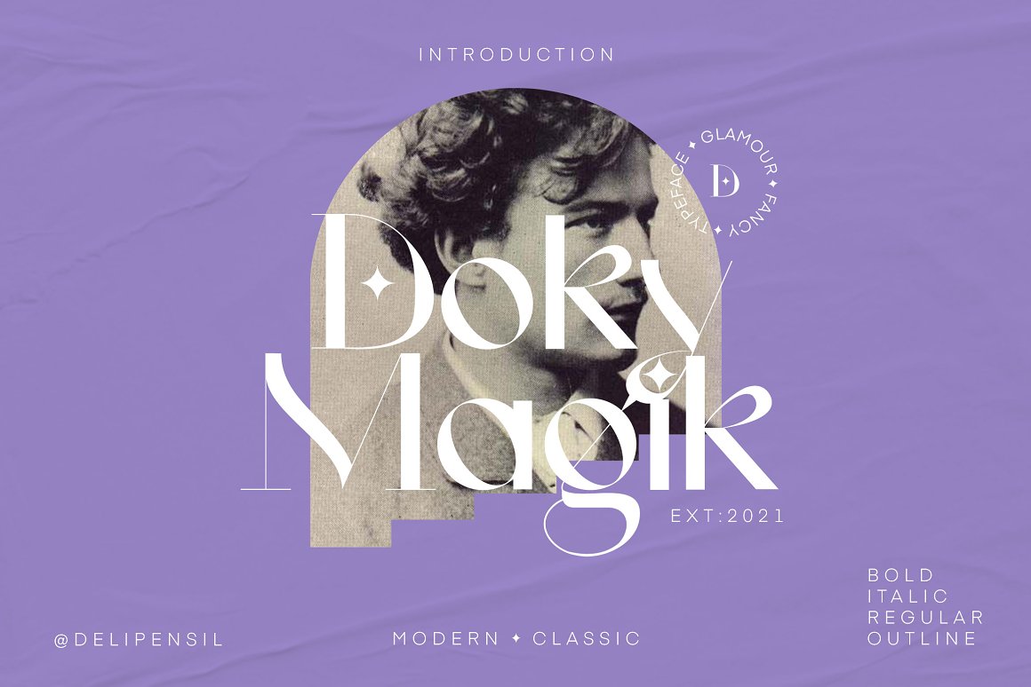 Doky Classic Modern Typeface 美学经典现代极简时尚轻奢字体 -