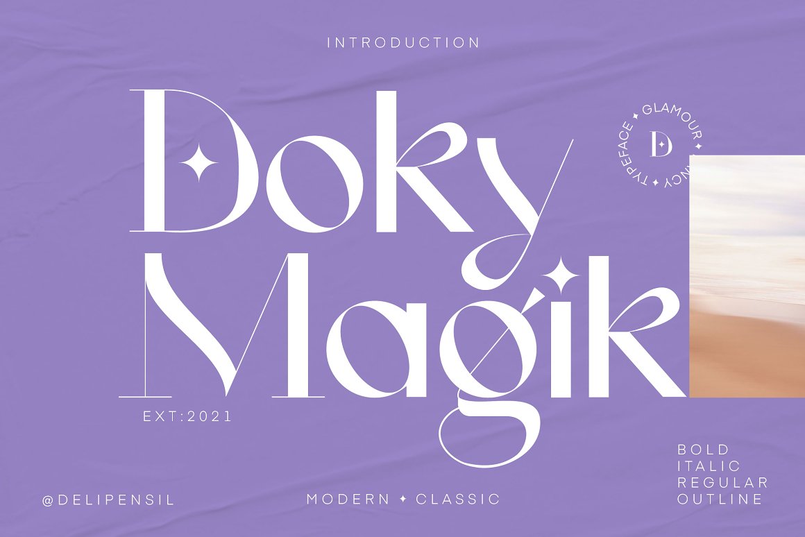 Doky Classic Modern Typeface 美学经典现代极简时尚轻奢字体 -