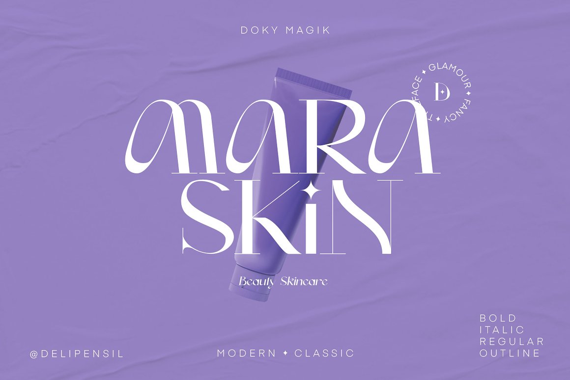 Doky Classic Modern Typeface 美学经典现代极简时尚轻奢字体 -