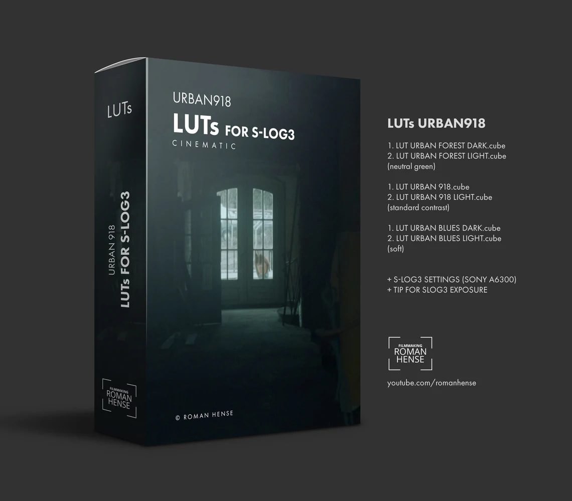 Roman Hense 用于 S-LOG 颜色分级电影感CINEMATIC LUT CUBE -