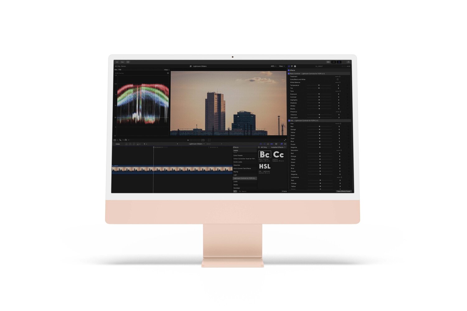 FCPX插件 - FCPX界面Lightroom风格滑块调色插件 Lightroom Controls for Final Cut Pro X - Bundle -