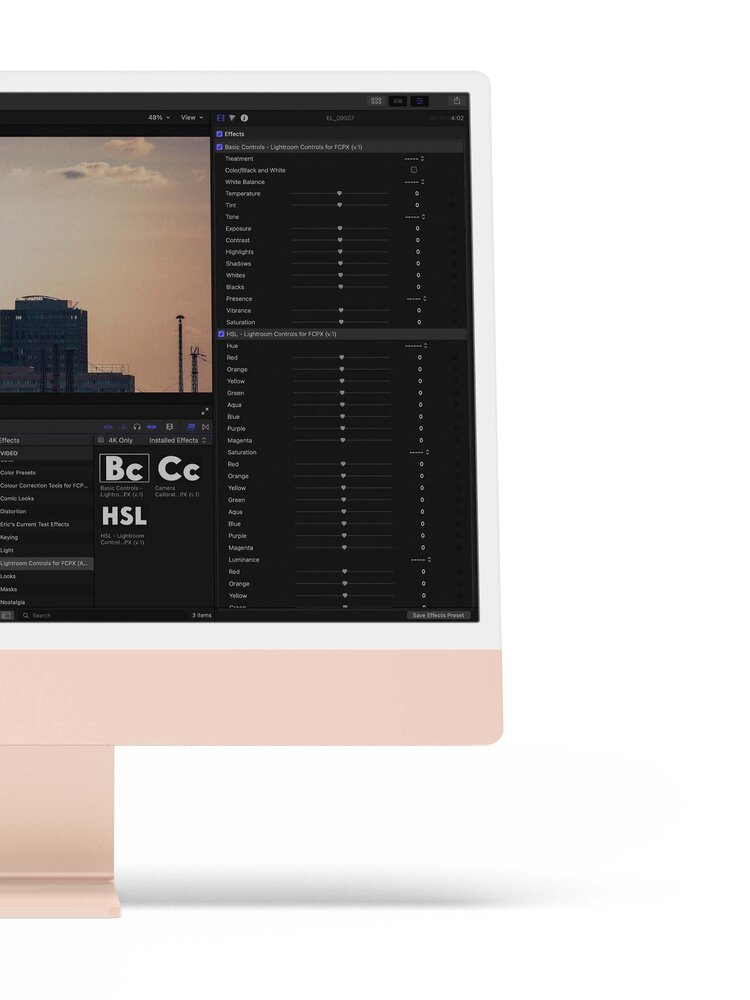 FCPX插件 - FCPX界面Lightroom风格滑块调色插件 Lightroom Controls for Final Cut Pro X - Bundle -