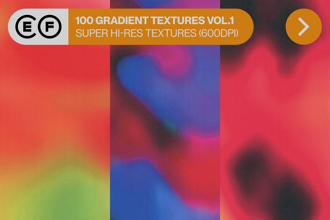 100 GRADIENT TEXTURES VOL.1 - 100张高质量TIF独特抽象渐变纹理 -