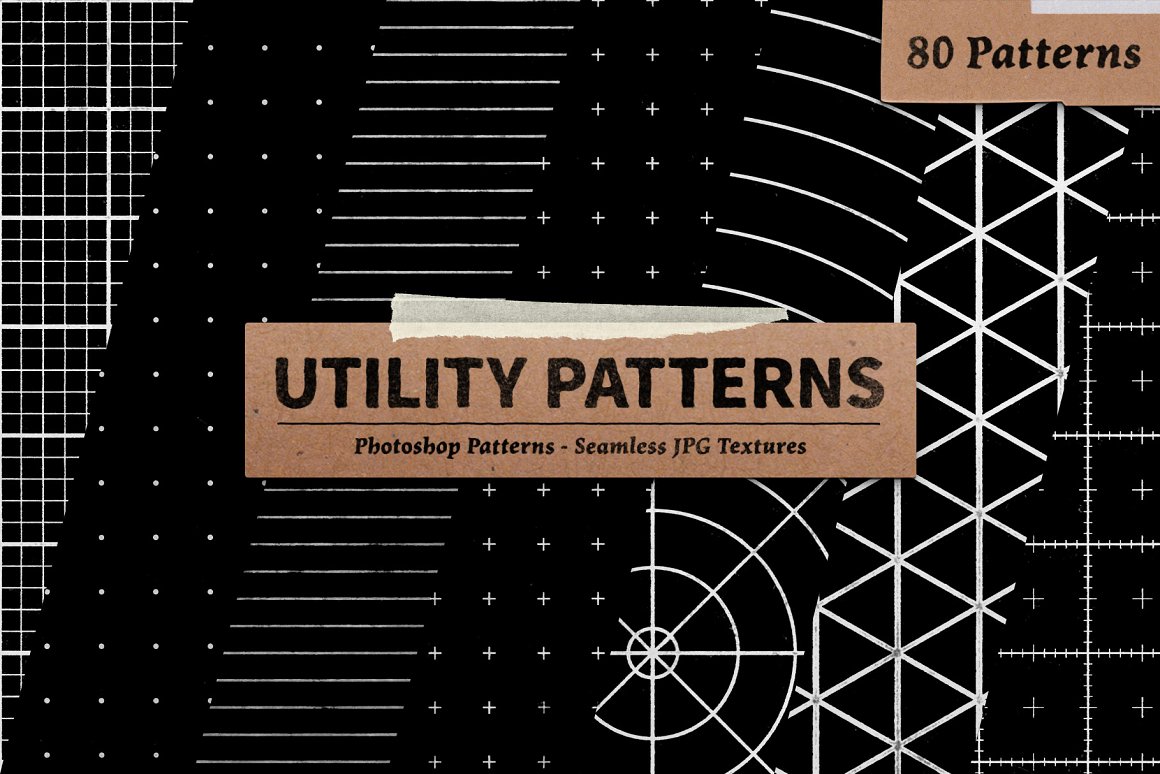 Utility Patterns - For Photoshop 测量网格图案素描辅助无缝JPG格式 -