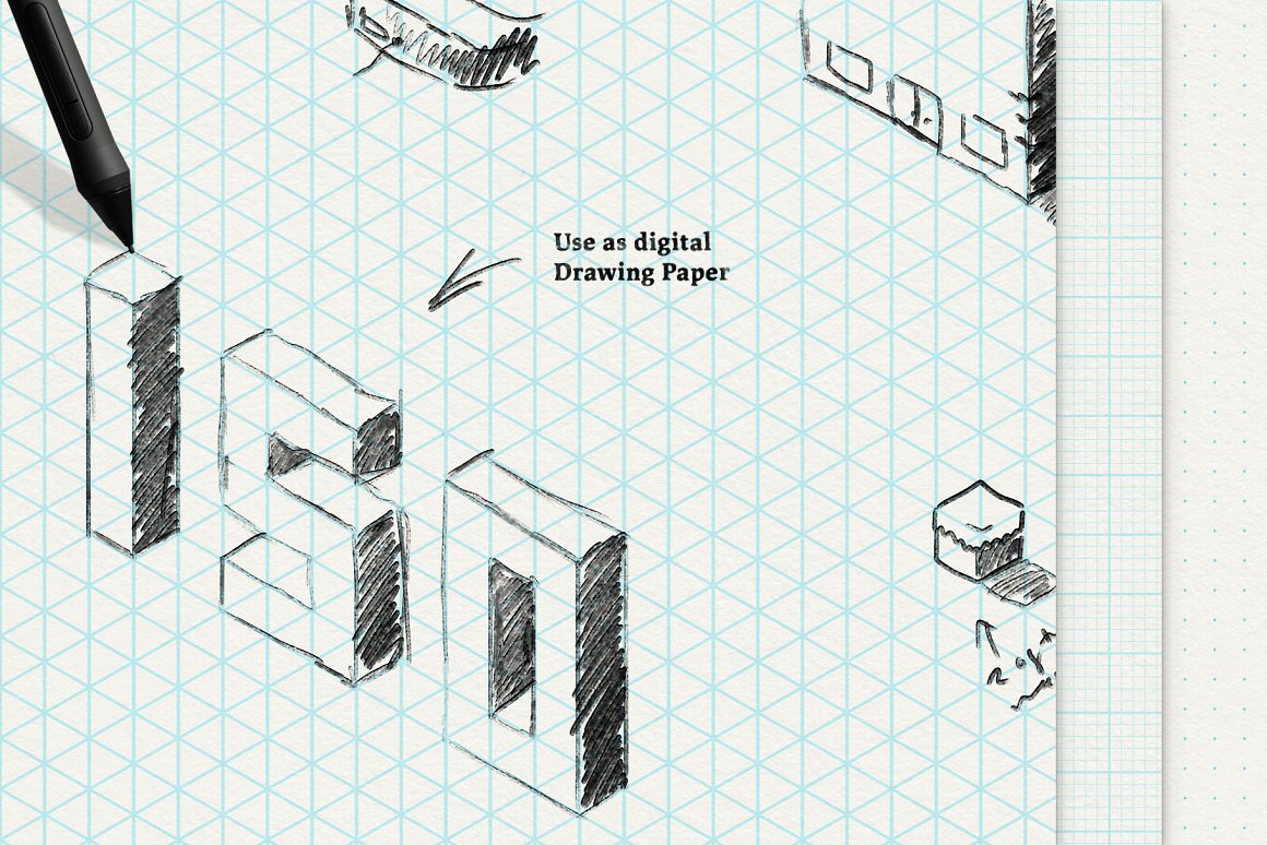 Utility Patterns - For Photoshop 测量网格图案素描辅助无缝JPG格式 -