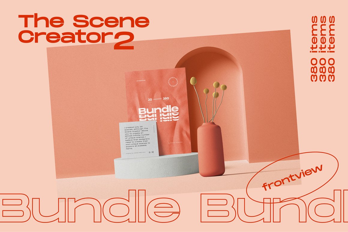 The Scene Creator 2 - Bundle 3 in 1 巨大图形集独特项目和预制场景创作者2 - 3合1套装捆绑包 - 品牌、标题、Web项目、场景样机 -