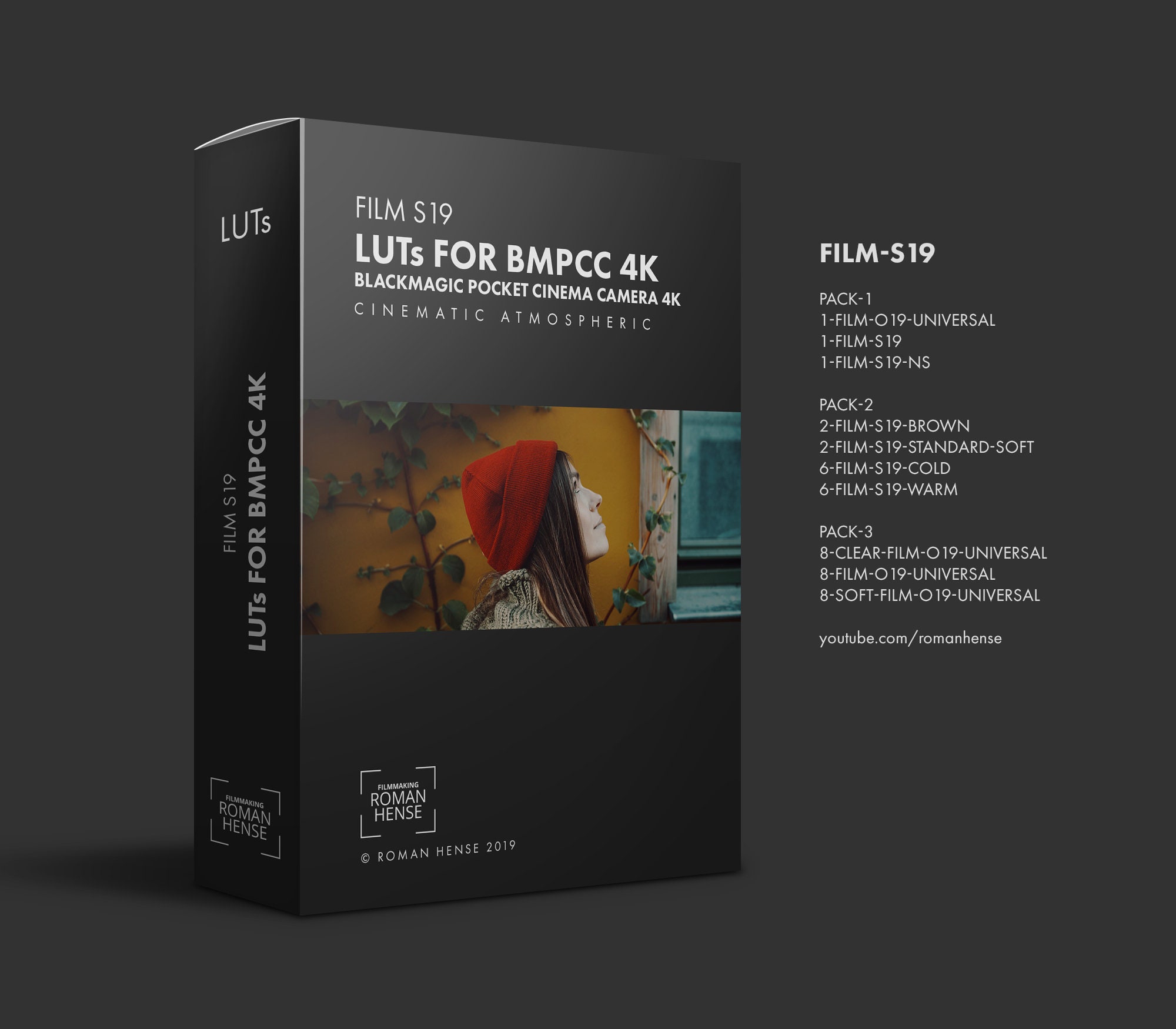 调色预设：Roman Hense LUTS for BMPCC 4k FILM-S19 Cinematic（5929） -