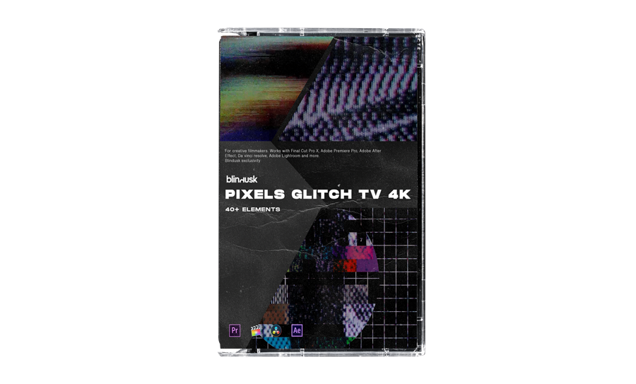 Blindusk 独特4K像素电视故障失真毛刺纹理叠加视频素材 PIXELS GLITCH TV（6004） -