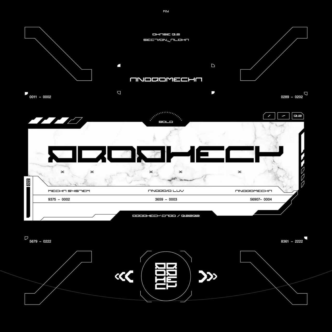 赛博朋克酸性未来机甲45°切割仙女座英文字体 Andromecha（6043） -