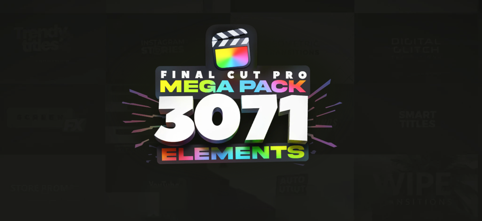 FCPX插件：3071个高质量视频创作者必备编辑工具包 LenoFX Mega Pack（6085） -