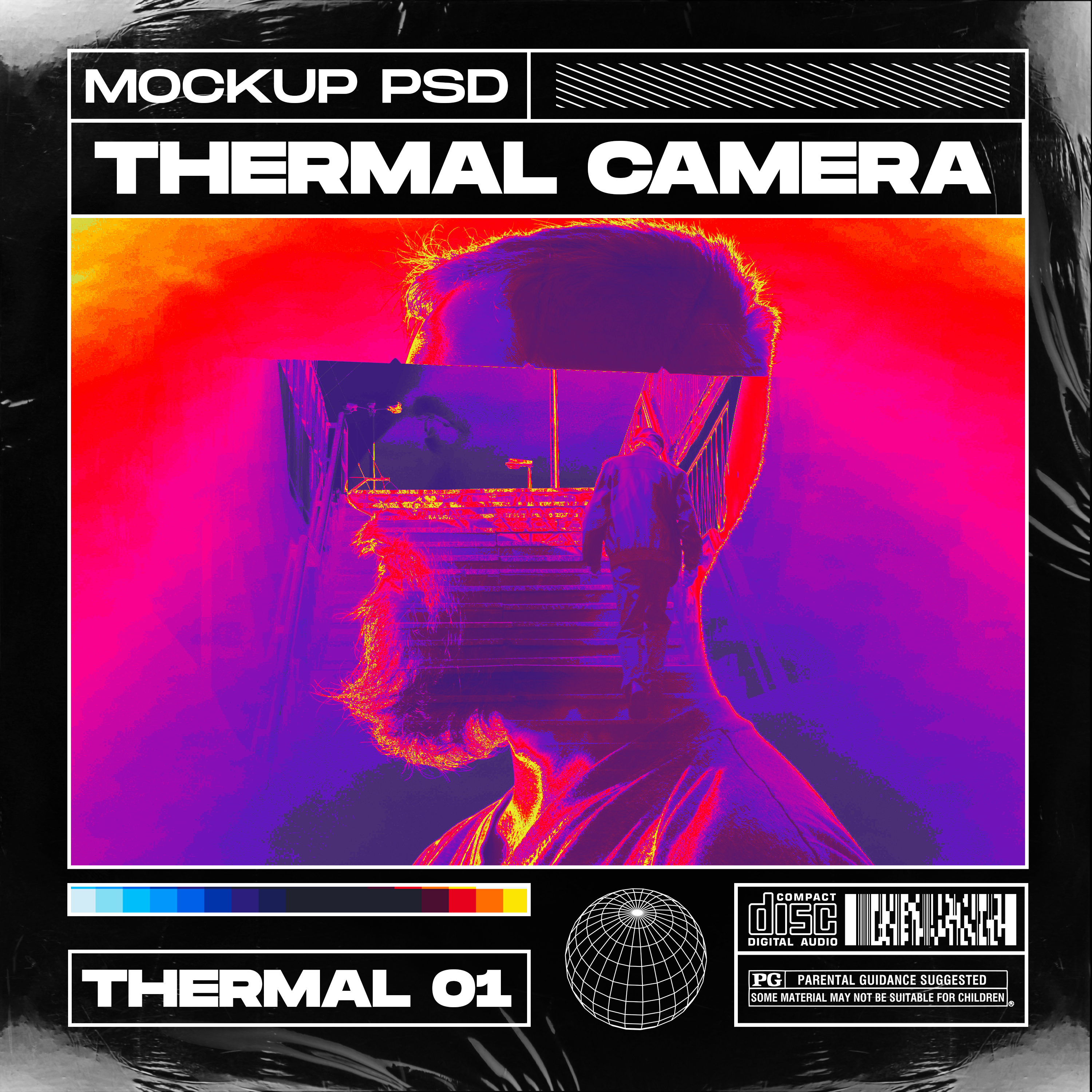 50个霓虹渐变梯度热像仪PSD模板 Thermal Camera（4972） -