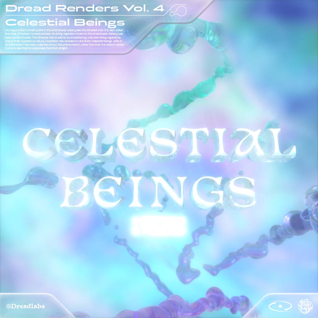 100多个Y2K风格外星生物生物抽象渲染PNG素材包 DREAD RENDERS VOL. 4 – CELESTIAL BEINGS（5039） -