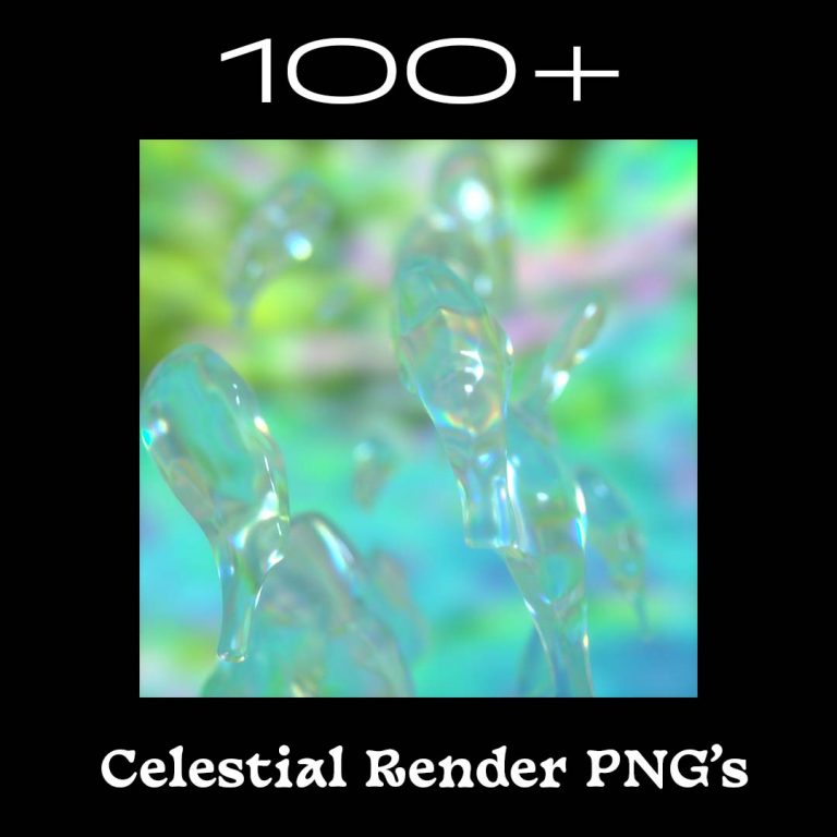 100多个Y2K风格外星生物生物抽象渲染PNG素材包 DREAD RENDERS VOL. 4 – CELESTIAL BEINGS（5039） -