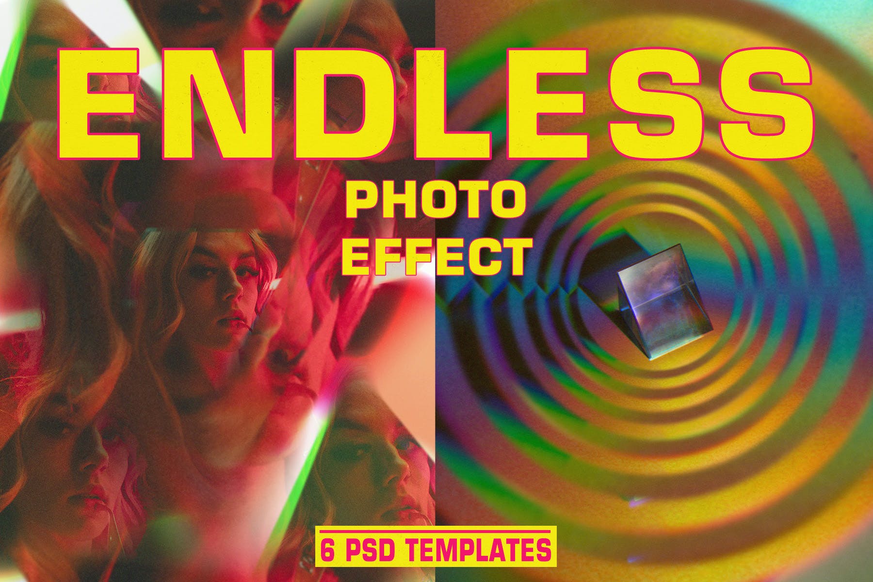 迷幻循环空间错位效果PSD模板 Endless Photo Effect（5171） -