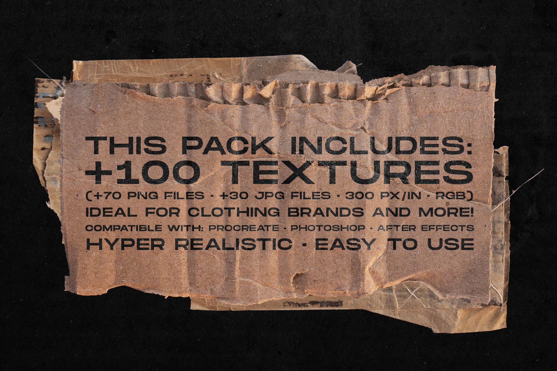 Visual Fear 新潮做旧划痕纸壳撕纸纸板纹理 Torn cardboard textures（5234） -